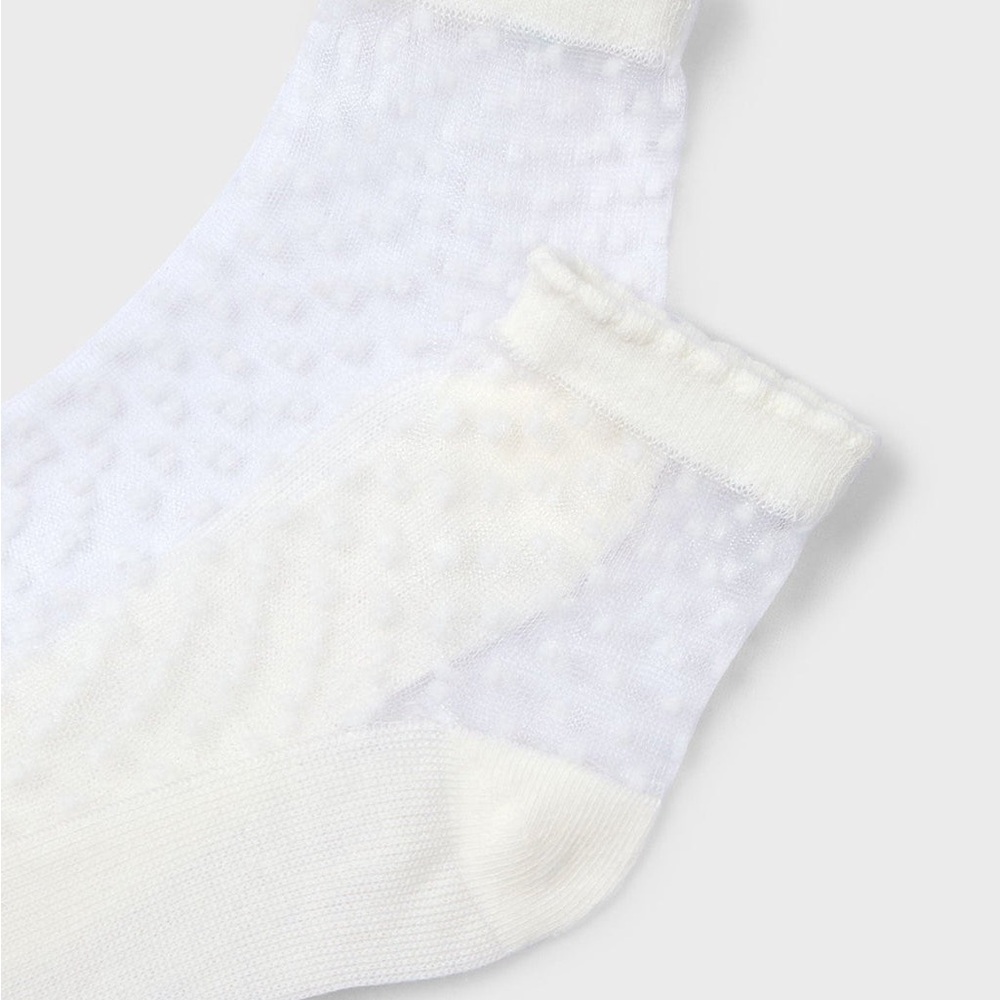 Size 12 kids Mayoral Kids' White Textured Socks